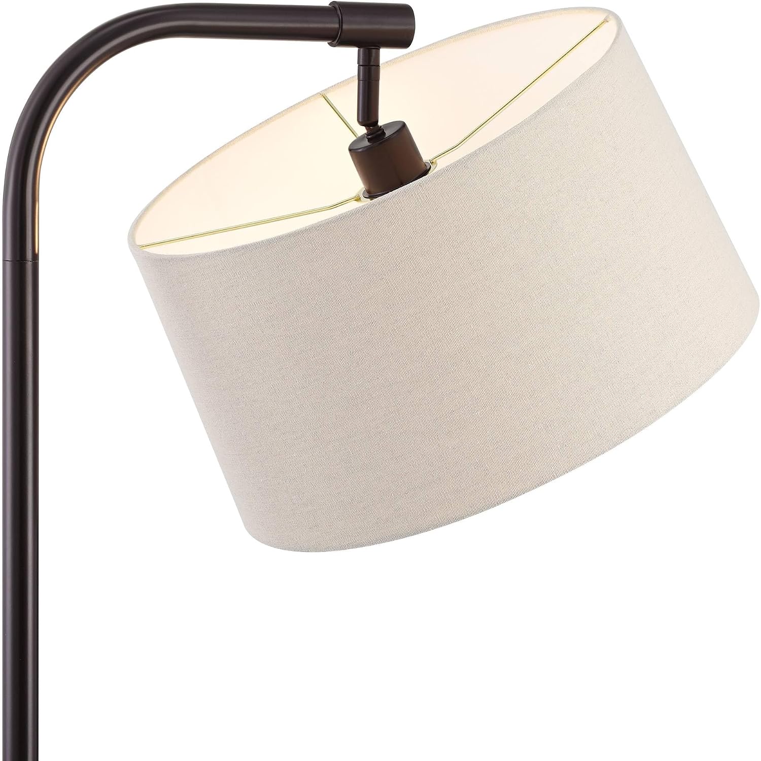 360 Lighting Serra Modern 64' Tall Standing Floor Lamp Curved Chairside Arc Offset Arm Pole Foot Switch Art Deco Brown Metal Dark Bronze Finish Living Room Bedroom House Reading Office Home Decor