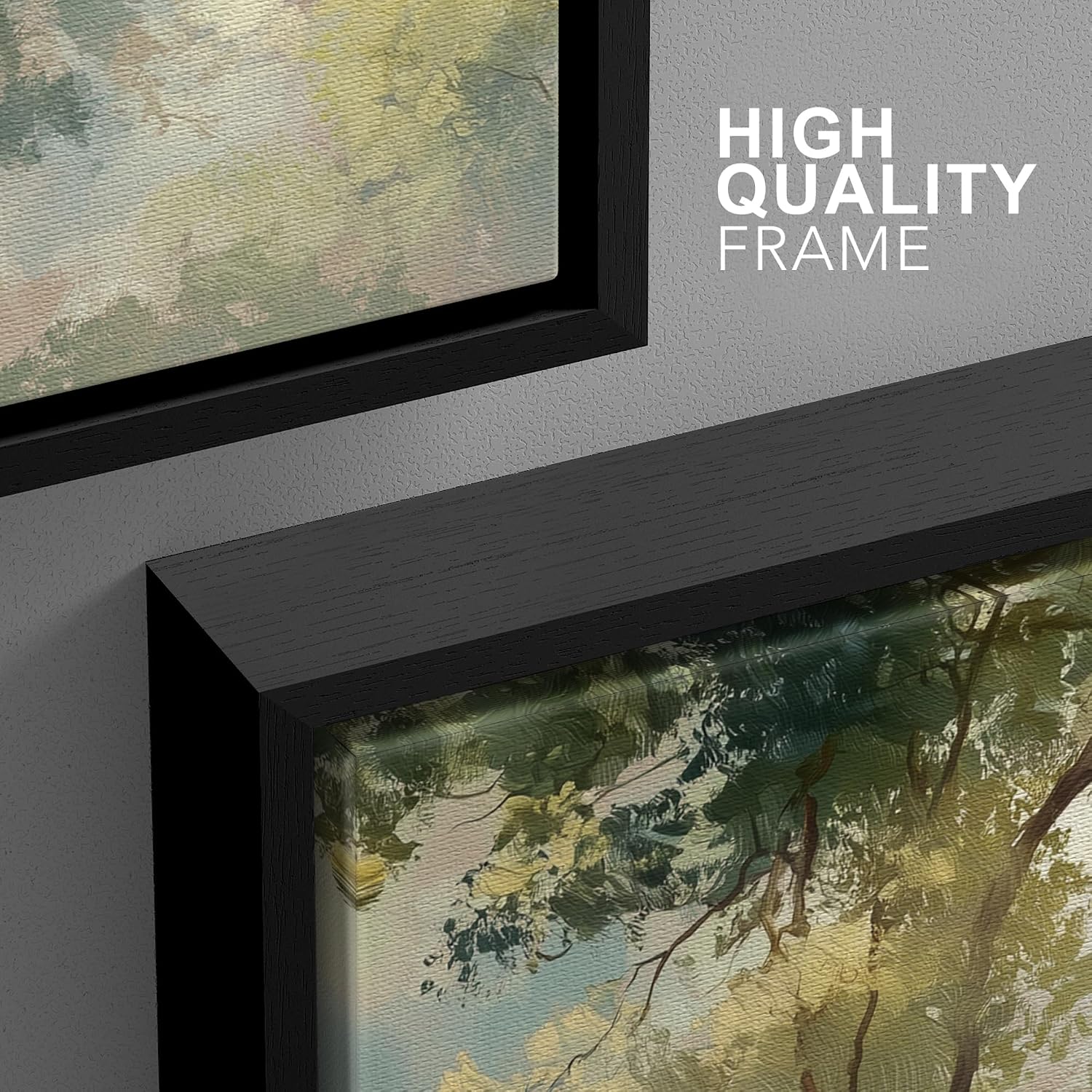 wall26 Framed Print Wall Art Set Soft Pastel Sky and Tree Canopy Abstract Nature Decorative Minimal Relax/Zen for Living Room, Bedroom, Office - 16'x24'x3 BLACK