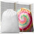 Saintrygo 300 Pcs Tie Dye Drawstring Bags Cotton Sublimation Blank Backpack Bulk Tie Dye Kits Things for Large Groups, 14'x16'