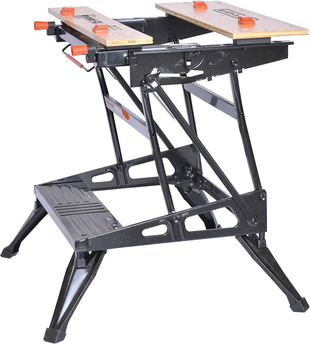 BLACK+DECKER Portable Workbench, Project Center and Vise with IRWIN QUICK-GRIP Clamps, One-Handed, Mini Bar, 6-Inch, 4-Pack (WM425-A & 1964758)