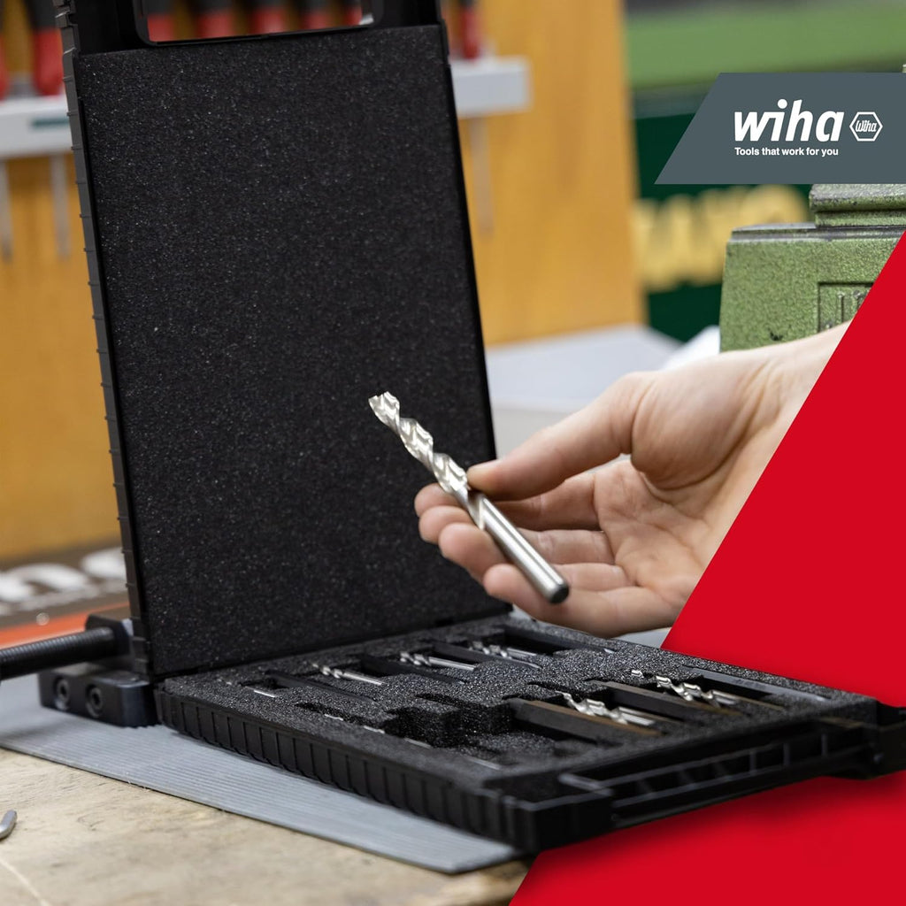 Wiha 03988 Hexagonal Screw Extractor Set 17 Pieces I Includes Twist Drill in Box I Savior for Round Turned or Torn Screws
