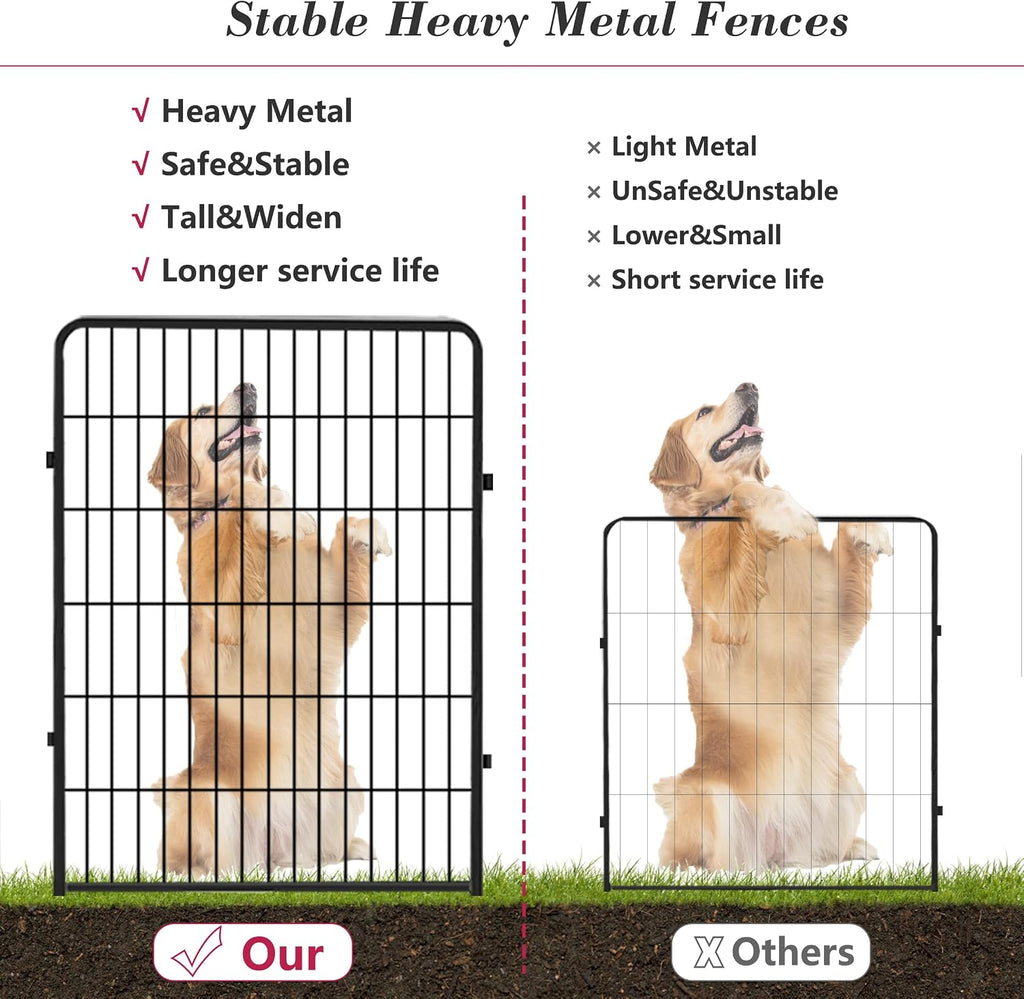 Dog Playpen 40 inch 10 Panels Indoor Dog Pen for Large/Medium/Small Dogs Heavy Duty Metal Dog Fence Outdoor for Yard, Puppy Playpen with Door Portable Pet Fence for RV Camping Yard