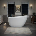 ABRUZZO 55' Acrylic Freestanding Bathtub - Deep Soaking Tub with Pop-Up Drain & Overflow, Glossy White Standalone Bathtub for Modern Bathroom, Fiberglass Reinforced Construction