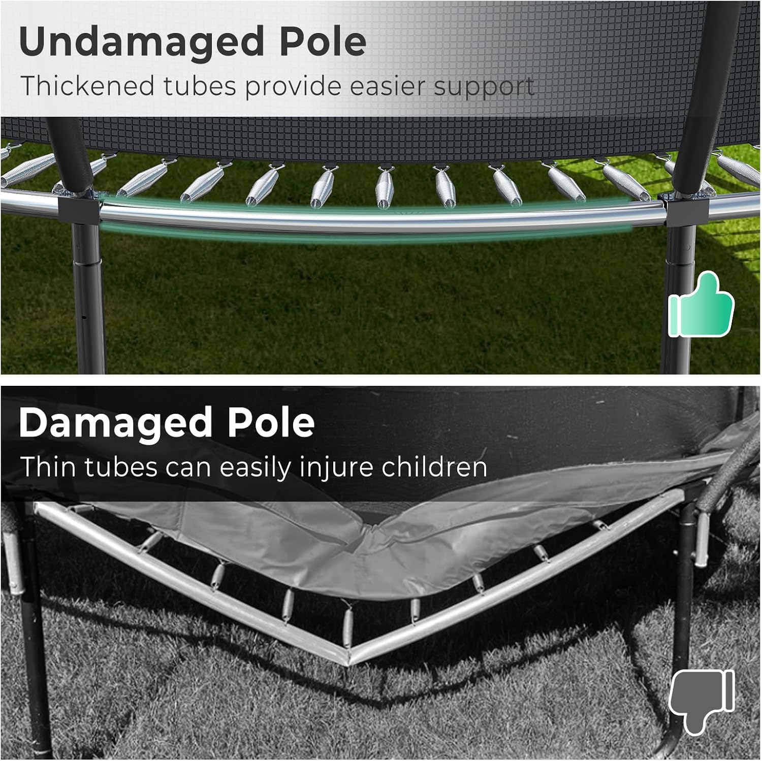 Lyromix 12 14 15 16FT Outdoor Trampolines for Kids and Adults, Pumpkin Trampolin with Curved Poles, Recreational Trampolin with Basketball Hoop and Safety Enclosure Net for Kids and Adults