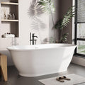 GarveeLife 71 InchFreestanding Acrylic Bathtub, Deep Soaking Tub with Non-Slip Base & Chrome Drain, Space-Saving Bathtub, Easy Install, CUPC CertifiedModern Tub for Bathrooms