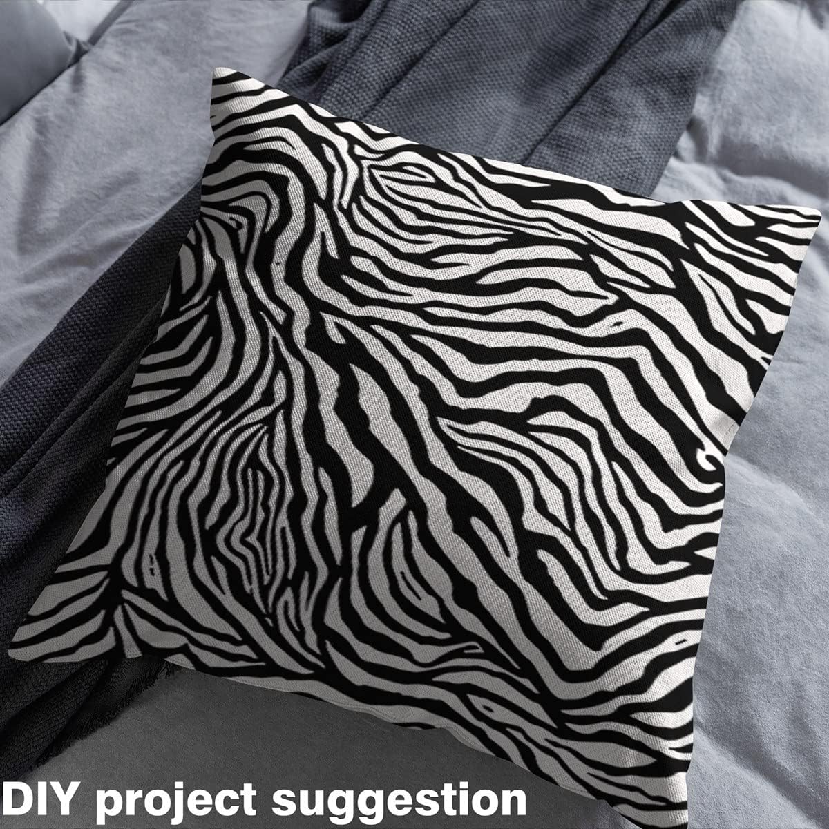 Black White Geometric Striped Fabric by The Yard Africa Wildlife Animal Skin Home DIY Fabric by The Yard Zebra Fur Print Soft Flannel Polyester No Stretch Fabric Quilting Sewing,10 Yard