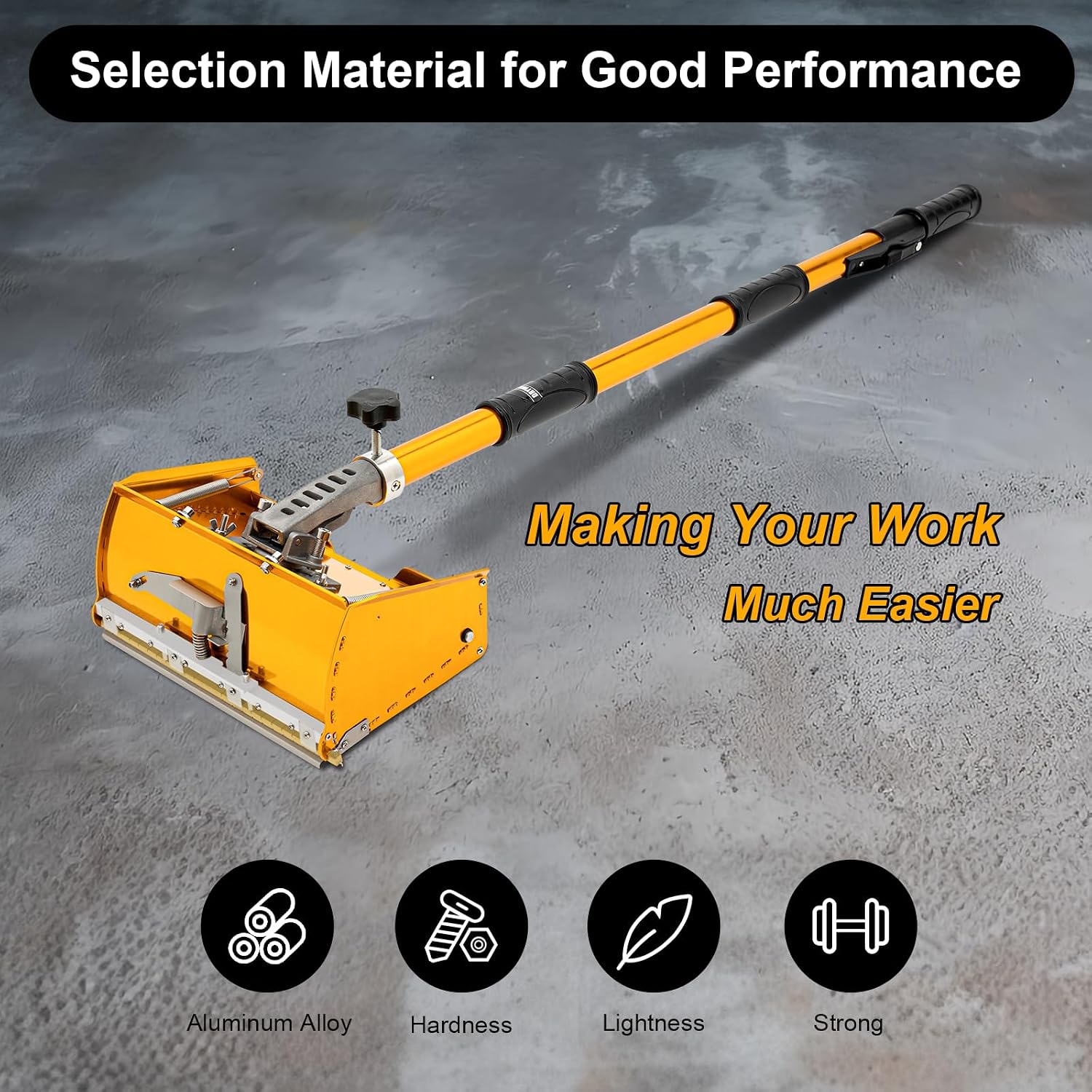 Drywall Taping Tools Flat Finishing Box Set w/ 40''-64'' Extendable Handle 10'
