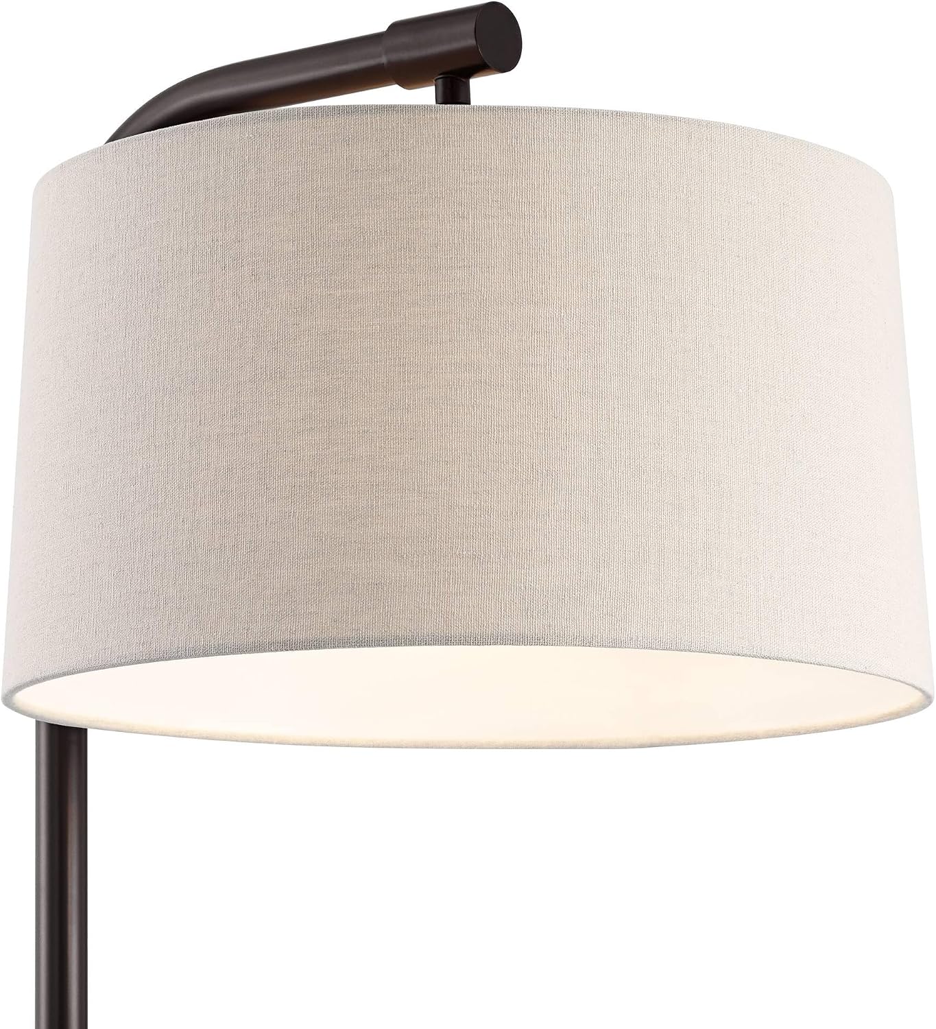 360 Lighting Serra Modern 64' Tall Standing Floor Lamp Curved Chairside Arc Offset Arm Pole Foot Switch Art Deco Brown Metal Dark Bronze Finish Living Room Bedroom House Reading Office Home Decor