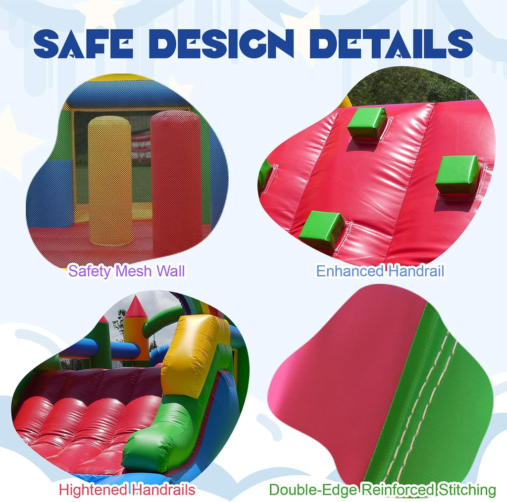 25FT Commercial Grade Bounce House Combo, Heavy Duty PVC Inflatable Bouncer with Crawl Tunnel & Obstacle Course, Large Jumping Castle for Backyard, Birthday Party, School Event, Kids Ages 3-12