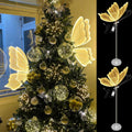 2 Sets Butterfly LED Floor Lamp for Wedding Decor 23.6 Inches Creative Hanging Butterfly Ceiling Light Romantic Bridal Party Spring Wedding Decoration (Gold)