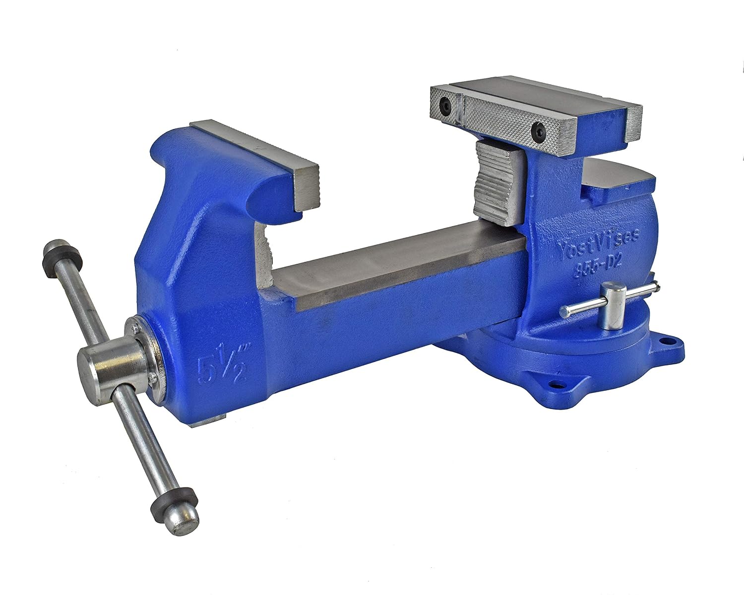 Yost Vises 880-D2 Reversible Combination Vise System | 8 Inch Jaw Width Heavy-Duty Utility Pipe and Bench Vise |Jaw Opens 12.5 Inches when Reversed | Swivel Base | Made with Ductile Iron Castings