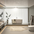 59' Acrylic Freestanding Bathtub with Unique Pleated Design: Spacious Oval Shape, Gloss White Finish, Chrome Overflow & Pop-Up Drain