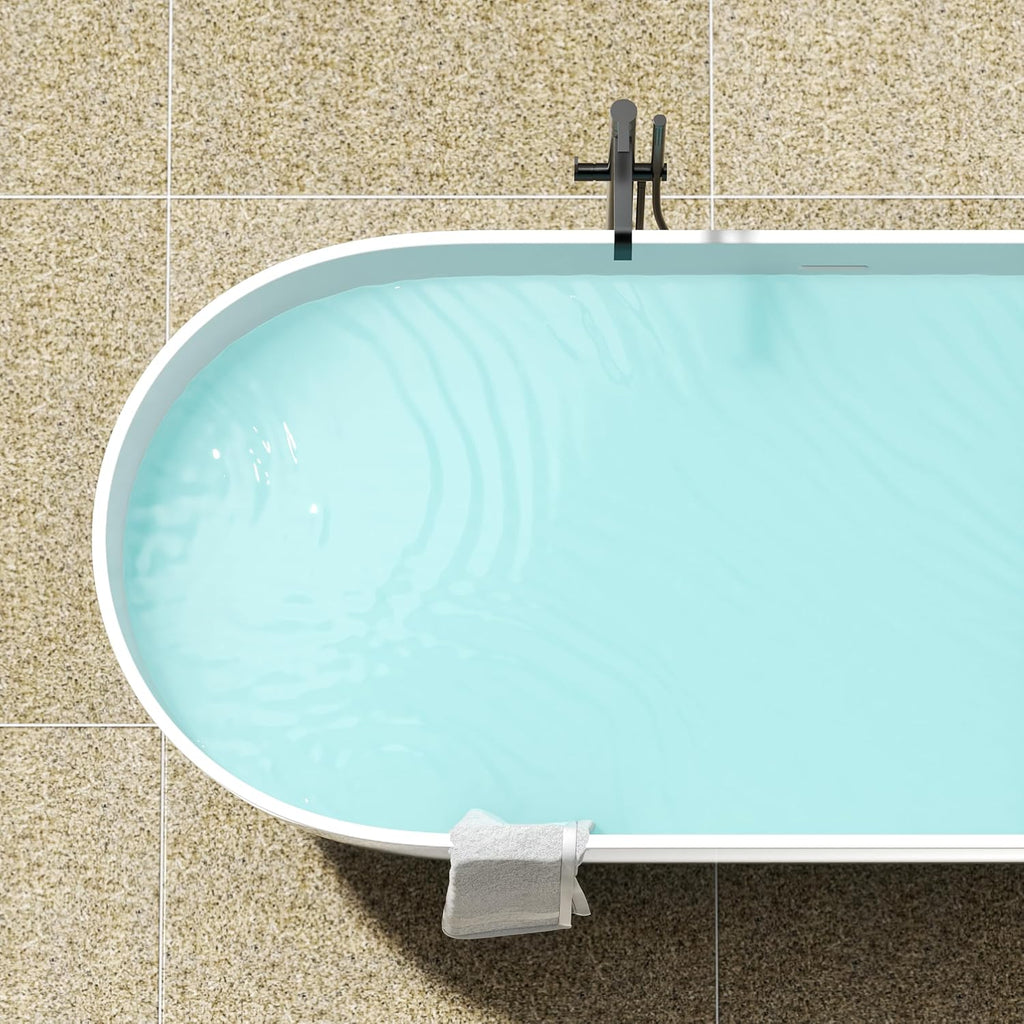 Immerse Yourself in Unmatched Luxury with Our Handcrafted Solid Surface Freestanding Bathtub - Perfect for Relaxation and Rejuvenation 22S03-59-2
