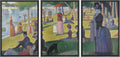 wall26 Framed Canvas Print Wall Art Set La Grande Jatte by Georges Seurat Cultural Historic Oil Painting Fine Art Reproduction Scenic Colorful for Living Room, Bedroom, Office - 16'x24'x3 Black