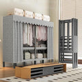 Foldable Portable Wardrobe Closet Larg Covered Rack with Cover 1200lbs Clothing Racks for Hanging Clothes Coat Storage Garment Racks for Bedroom