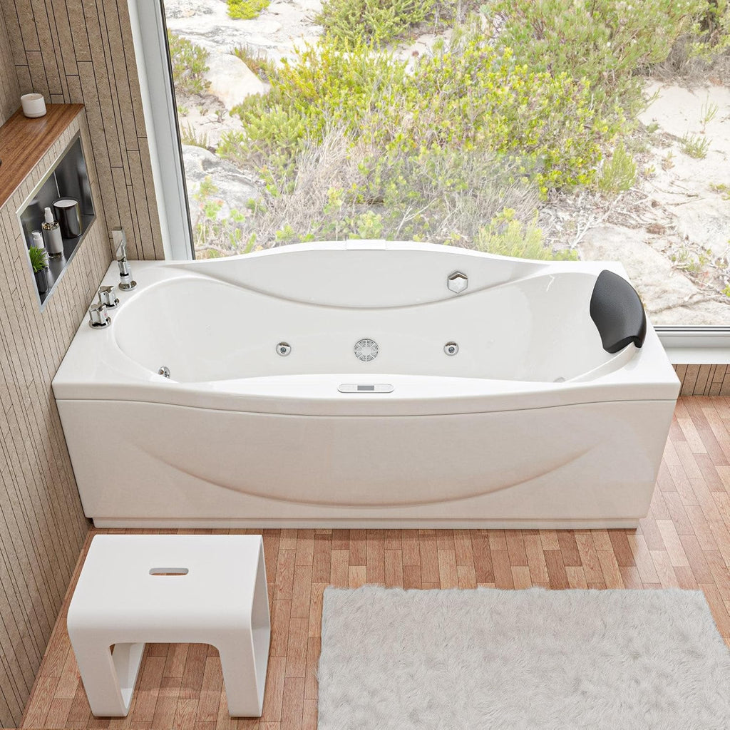 EAGO AM189ETL-L 6' Right Drain Acrylic Whirlpool Bathtub with Fixtures, White