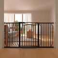53.1-62.2' Extra Wide Baby Gate for Stairs No Drilling, 30' Tall Auto Close Press Mounted Baby Gate for Doorways, Adjustable Width Walk Through Dog Gates for Doorways, Black