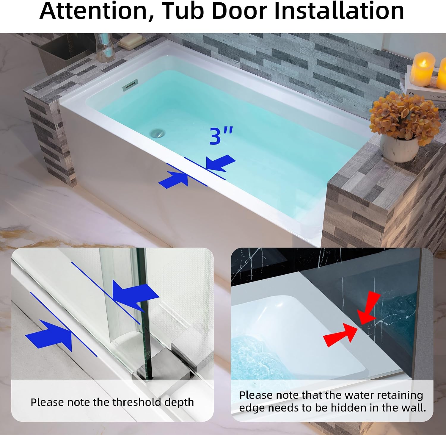WOODBRIDGE 60' Acrylic Rectangular Alcove Soaking Bathtub in White with Left Drain, Brushed Nickel pop-up Drain Included, LB429-L