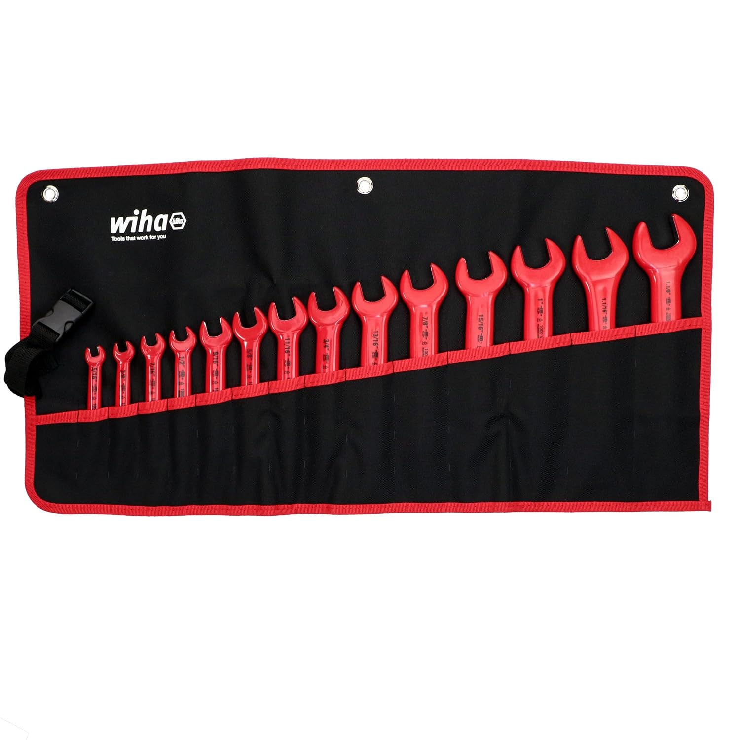 Wiha 20190 Roll Up Insulated Inch Wrench Set, 14 Piece