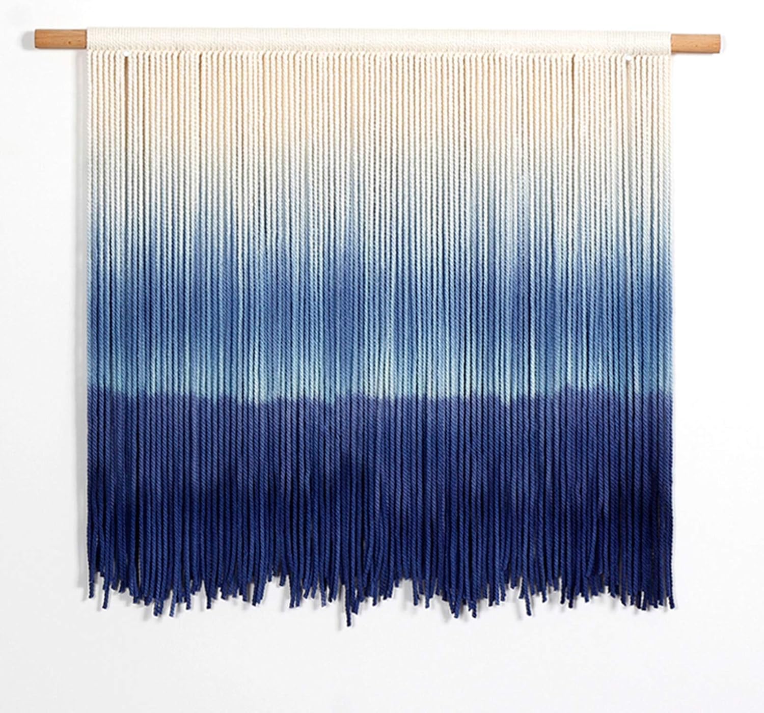 Handmade Macrame Wall Hanging Tapestry Dyeing Driftwood Decor,Handmake Dyed Macrame Tapestries Wall Art Woven Home Decoration (E 60x50cm)