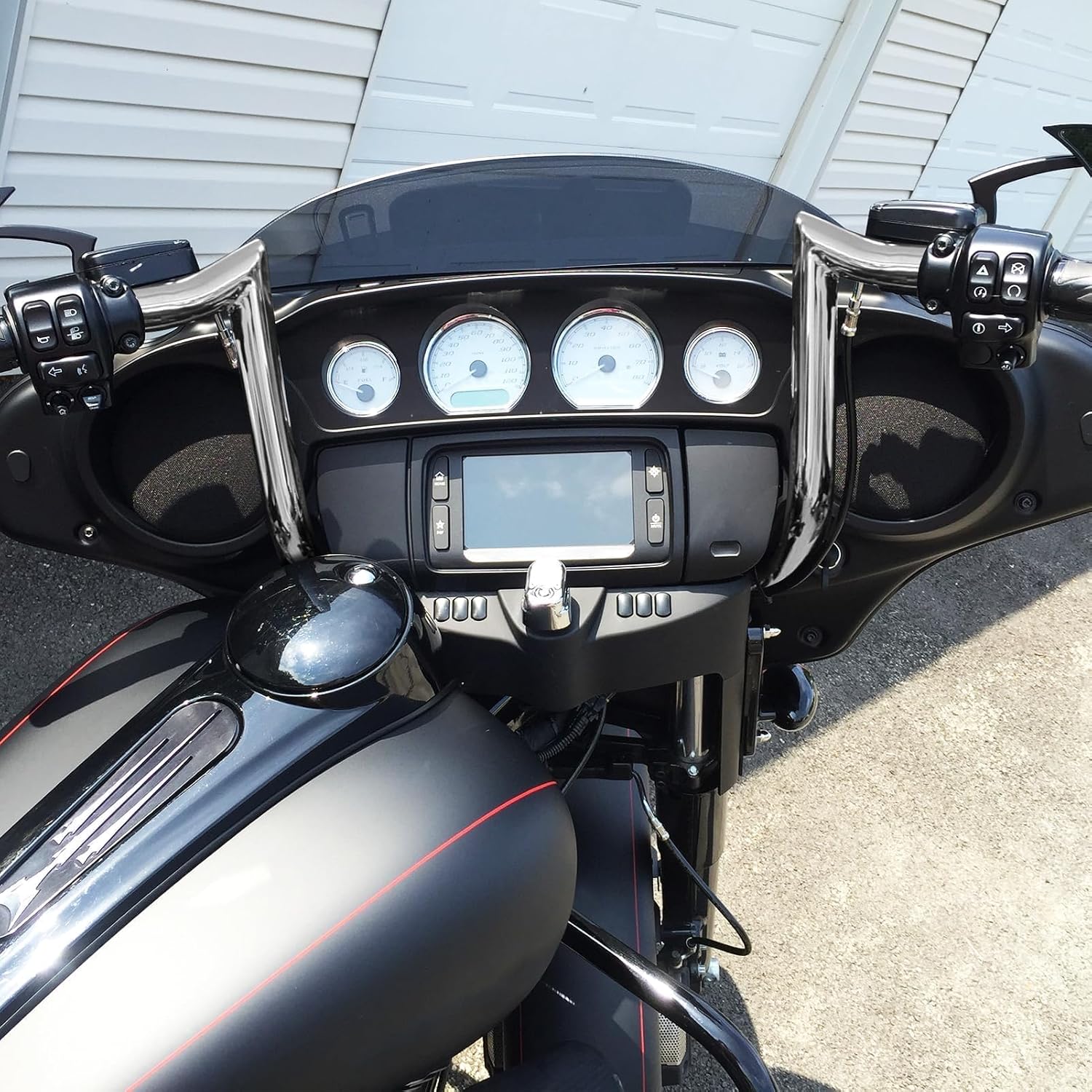 Mofun 14' Ape Hangers Pre-wired Handlebars 1 1/4' Compatible with Harley Touring Street Glide Electra Tri Glide Ultra Limited with Batwing Fairing 2014-2023, Chrome