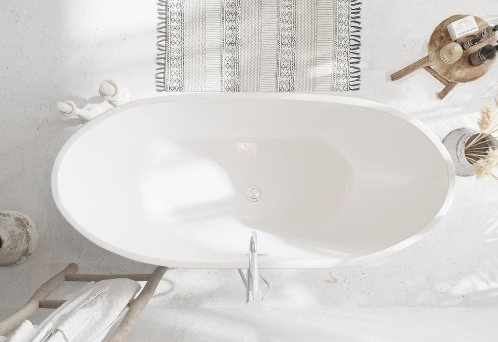 67' Bathtub, Iron and Nylon and Fiberglass, White