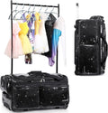 Fanwoli 23' Dance Bag with Garment Rack | Glittering Waterproof Fabric & Upgraded Stable System | Shine-Bright Collection | Ideal Competition Duffle Bag for Dancer Athlete Livestreamer | Sparkle Black