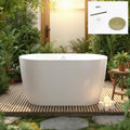 FerdY 47' Acrylic Freestanding Bathtub, Contemporary Soaking tub with Brushed Gold Drain, Elegant Oval Shape, cUPC Certified, Bali