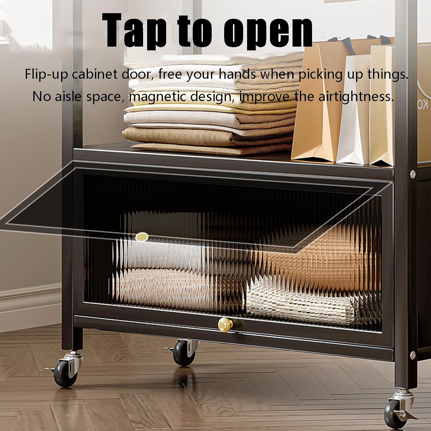Clothing Rack, coat rack with Wheels Rolling Clothes Rack with Storage Coat Rack Stand Modern Garment Rack for Bedroom Boutiques Heavy Duty Coat Hanger Rack