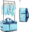 Fanwoli 23' Dance Bag with Garment Rack | Glittering Waterproof Fabric | Shine-Bright Collection | Ideal Competition Rolling Duffle Bag for Dancer Cheerleader Little Princess | Sparkle Blue