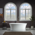 WOODBRIDGE 59'Freestanding White Acylic Soaking Bathtub with Chrome Drain and Overflow,B1536-C