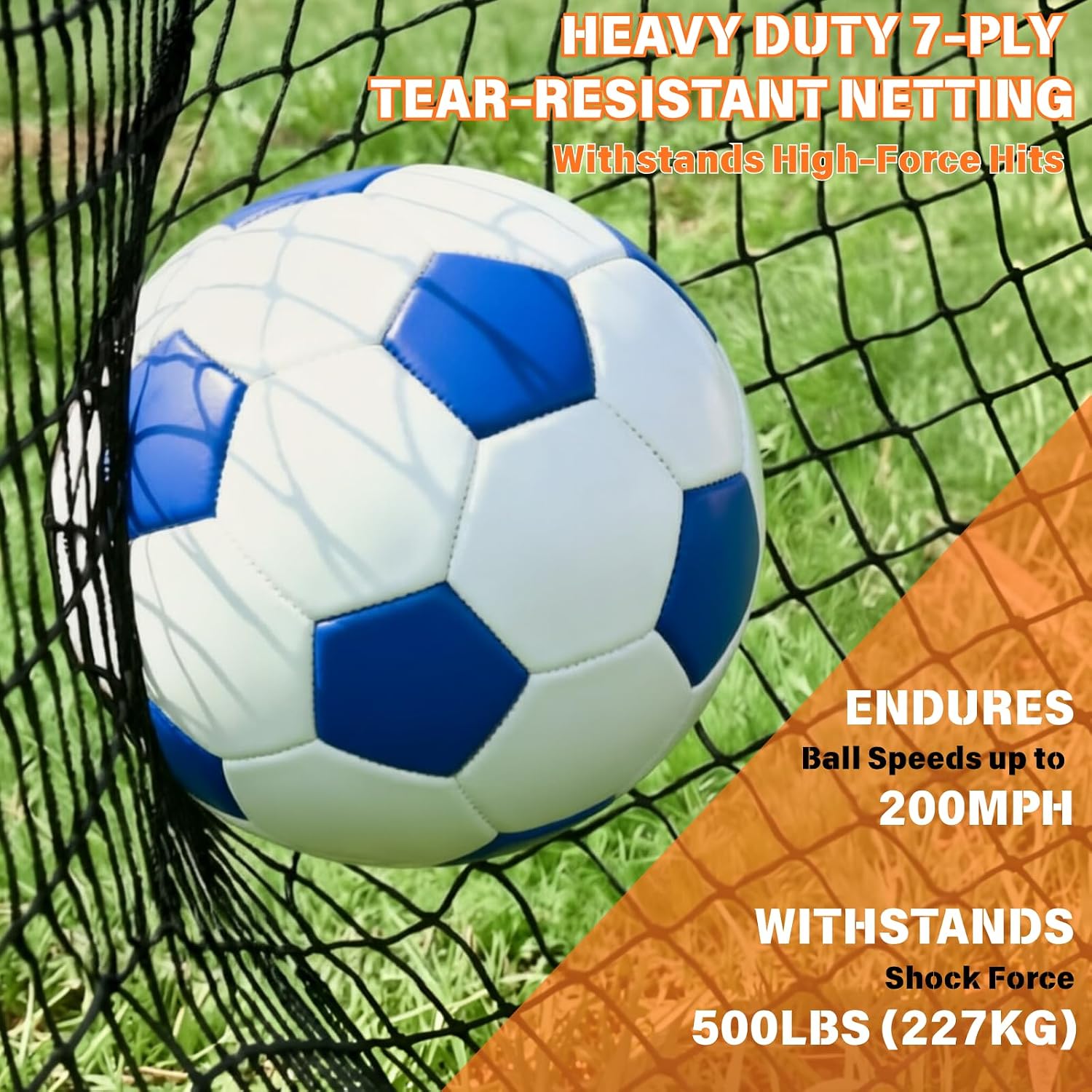 16x10FT Sports Barrier Net, Barricade Backstop Net with Upgrade Steel Frame, Protective Net for Baseball, Lacrosse, Soccer, Basketball & More