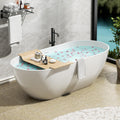 Immerse Yourself in Unmatched Luxury with Our Handcrafted Solid Surface Freestanding Bathtub - Perfect for Relaxation and Rejuvenation - 59 * 29.5 22S03-59-1