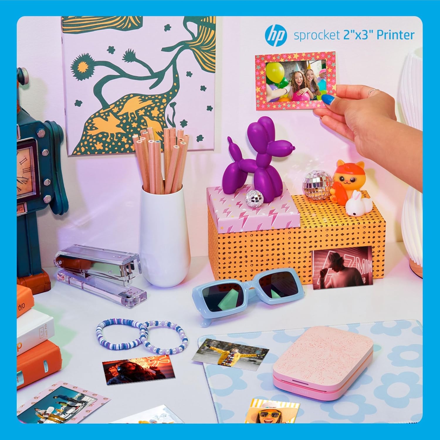 HP Sprocket Portable 2x3 Instant Color Photo Printer (Blush Pink) Starter Bundle