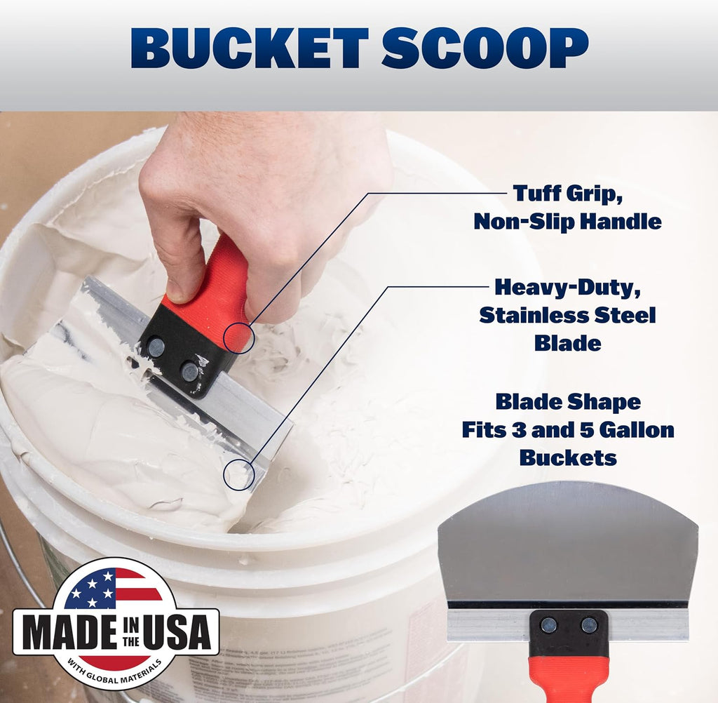 WAL-BOARD TOOLS Deluxe Drywall Finishing Tool Kit, Mud Pan, MultiTool, Taping Knife, Bucket Scoop, Saw, Mud Mixer, DTKFNSH2
