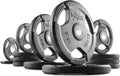 XMARK TRI-GRIP Pair or Set of Olympic Weight Plates, Rubber Coated Exercise Weights for Olympic Barbell, Strength Training Weight Set for Home Gym