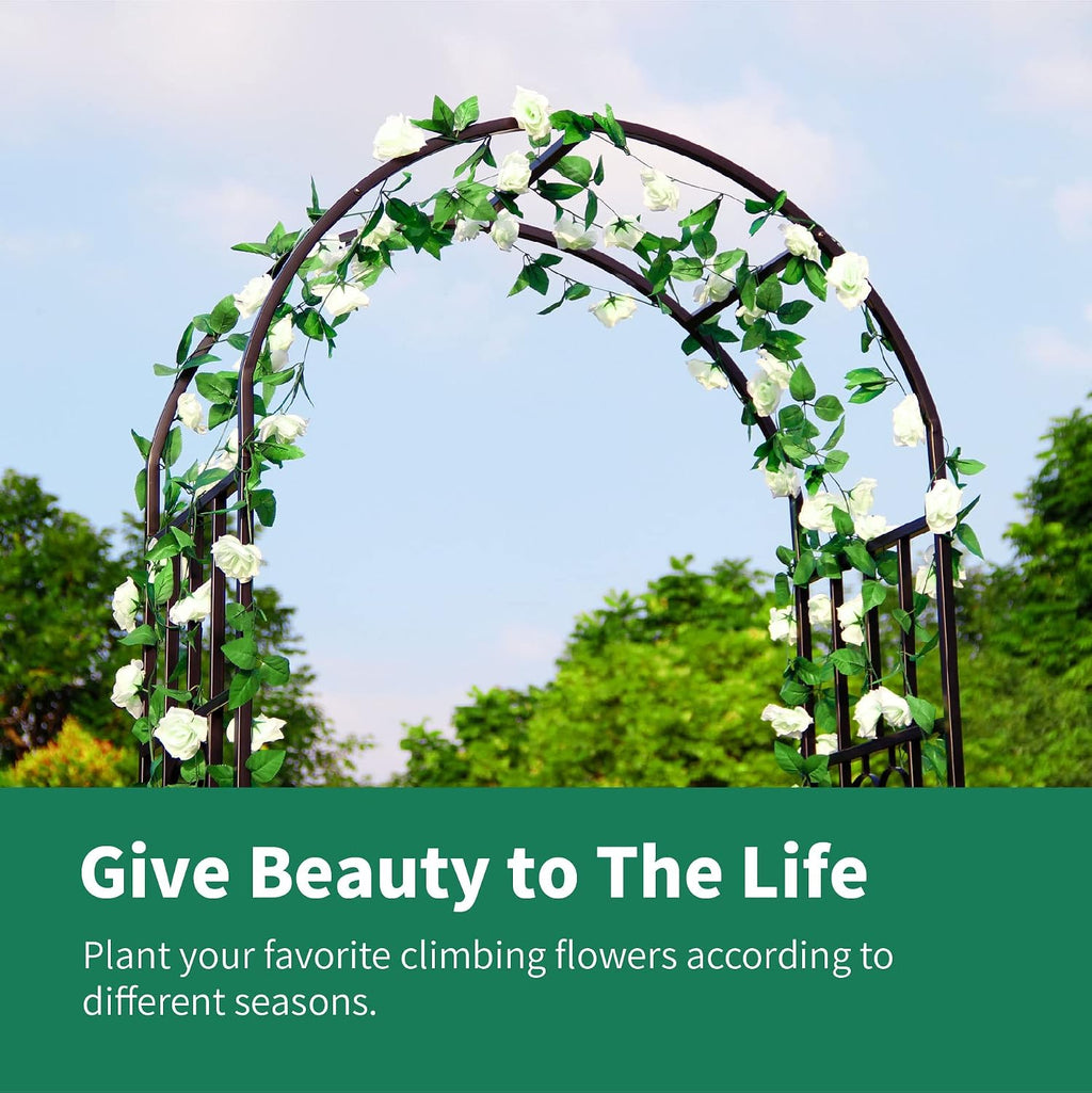 Metal Pergola Arbor, 100' H x 45' W Garden Arch Archway for Wedding Ceremony Party Curved Iron Plants Trellis Stand Use for Outdoor Garden Climbing Plants