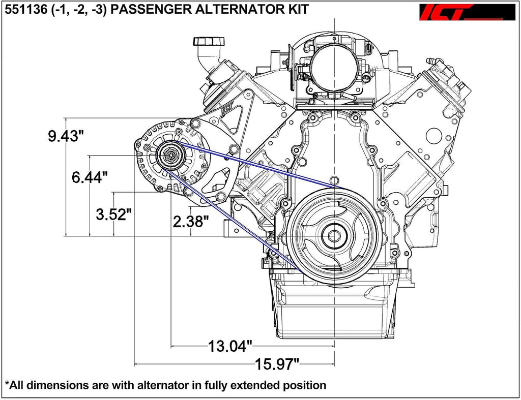 LS Truck HD Alternator Only Passenger Side Bracket Electric or Remote Water Pump