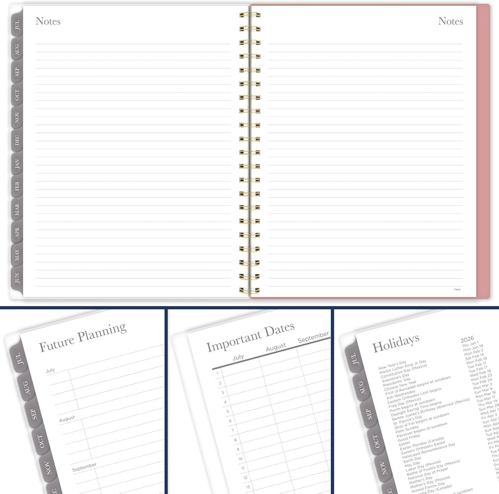 Mead Planner 2026-2027 Weekly & Monthly Academic 15-Month April-June, 8-1/2' x 11', Flower Patch (1804-905A) (Pack of 12)