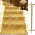 Luxury Gold Stair Carpet Rod 1 3 5 10 10 13 15 16 pcs, Decorative Non-Slip Stair Carpet Clamp Bars, Easy Install to Secure Stair Carpet(13 pcs,51cm (20in))