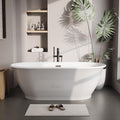 67' Free Standing Tub, Acrylic Soaking Bathtub, Stand Alone Freestanding Tub with Matte Sliver Drain and Overflow, Contemporary Bathtub for Bathroom, Grey