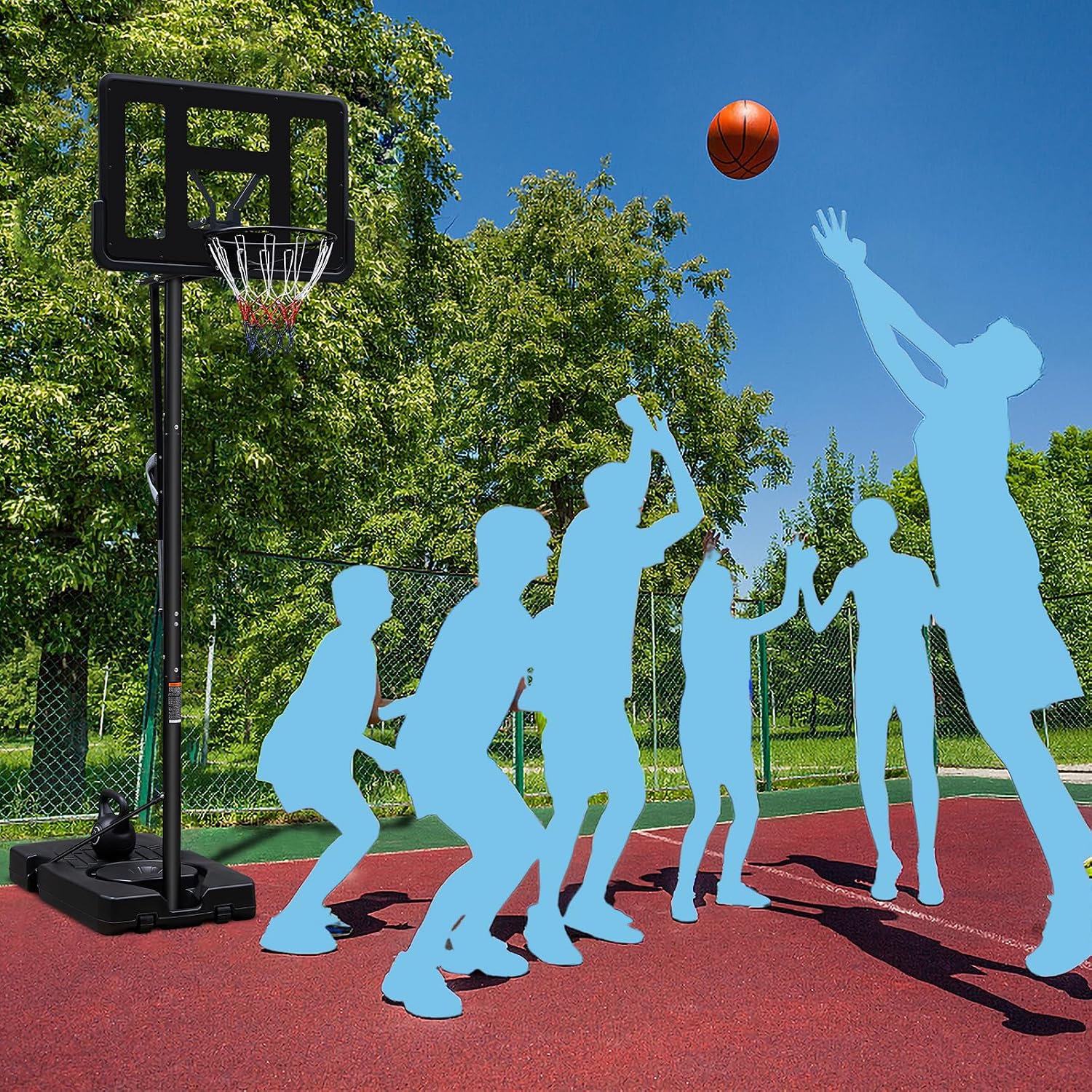 Basketball Hoop Outdoor 7.5-10ft Adjustable, Basketball Hoop Indoor with 44 Inch Backboard Basketball net and Wheels, Portable Basketball Hoop Goal System in Backyard/Driveway/Indoor
