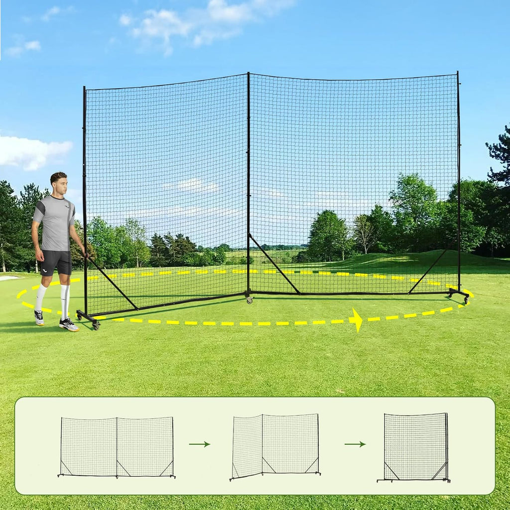 Ball Stop System - Soccer Backstop Net, Heavy Duty, High Impact, Practice Barrier