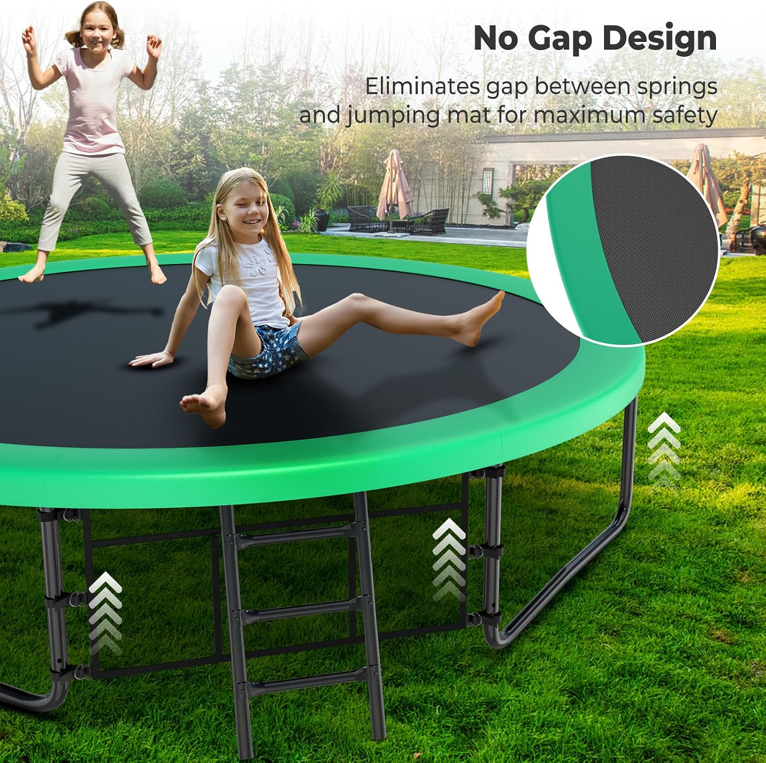 Lyromix 12 14 15 16FT Outdoor Trampolines for Kids and Adults, Pumpkin Trampolin with Curved Poles, Recreational Trampolin with Basketball Hoop and Safety Enclosure Net for Kids and Adults