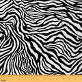 Black White Geometric Striped Fabric by The Yard Africa Wildlife Animal Skin Home DIY Fabric by The Yard Zebra Fur Print Soft Flannel Polyester No Stretch Fabric Quilting Sewing,10 Yard