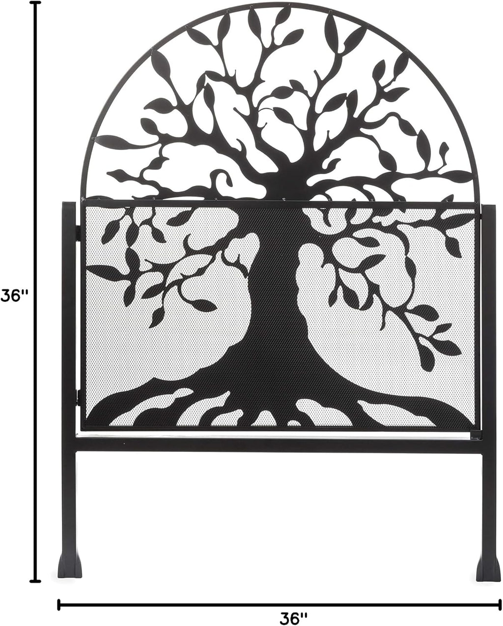 Plow & Hearth Arched Tree of Life Garden Gate | Laser-Cut Design | Metal | Black/Bronze Finish | Versatile | 36' W x 1¼'D x 36' H | Latch Closure