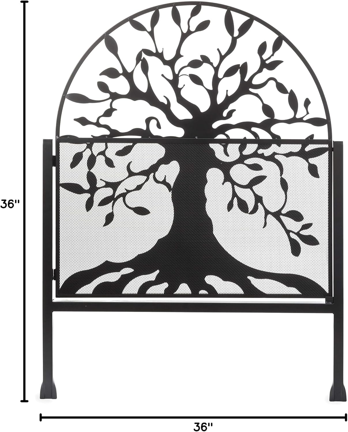 Plow & Hearth Arched Tree of Life Garden Gate | Laser-Cut Design | Metal | Black/Bronze Finish | Versatile | 36' W x 1¼'D x 36' H | Latch Closure