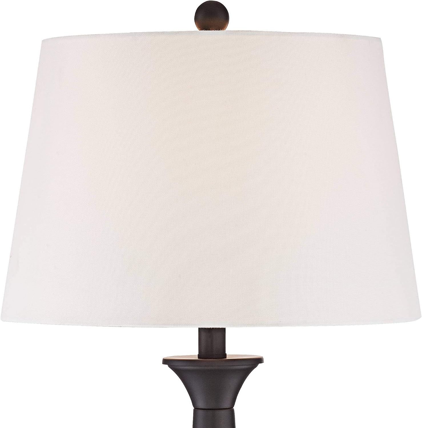 360 Lighting Dolbey Rustic Farmhouse Table Lamps 28' Tall Set of 2 Deep Bronze Tapered Column Off White Drum Shade Decor for Living Room Bedroom House Bedside Nightstand Home Office Entryway