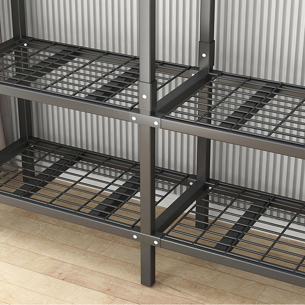 Cloth Wardrobe,1100Lbs Heavy-Duty Foldable Garment Rack with Cover - Large Capacity Floor-Standing Wardrobe Closet, Portable Wardrobe Closet Rack, Fre,A-168 * 50 * 170cm