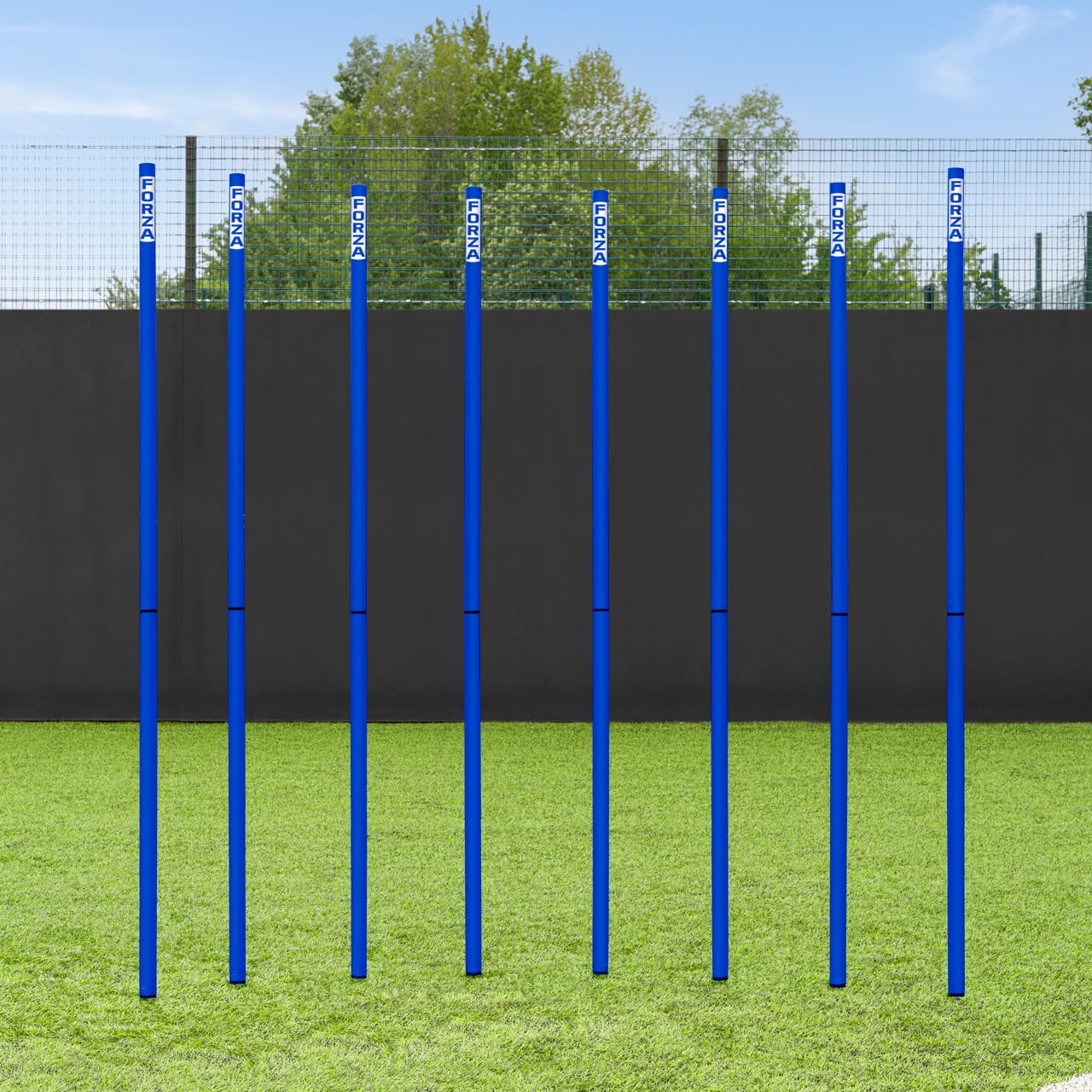 FORZA Slalom Agility Poles | Improve Endurance, Speed & Footwork | Color, Size & Rubber Base Options Available [8 Pack]